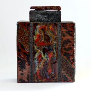 Céramique boîte carrée "Agate Hématoïde"