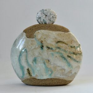 Céramique flacon "Agate Paysage Galet"